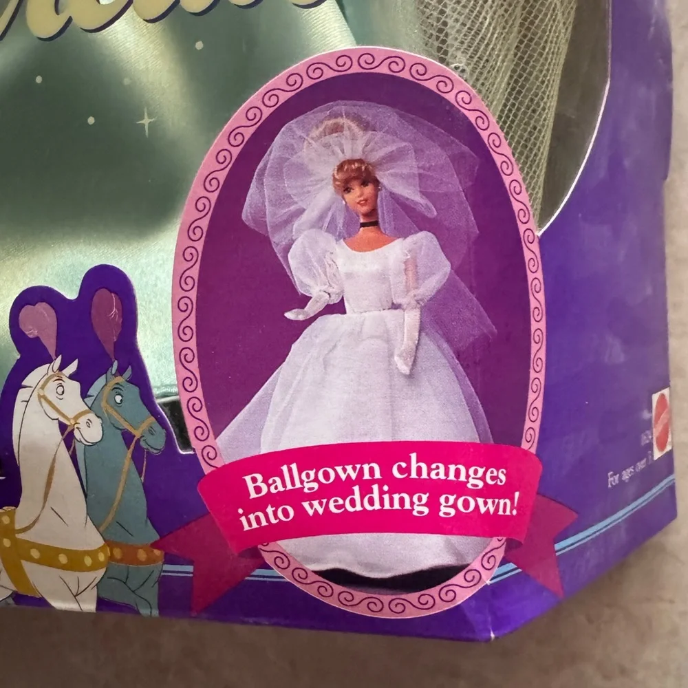 NIB 1991 Disney Classics Cinderella Doll Reversible Ballgown Wedding Dress